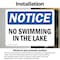 Signmission No Swimming In The Lake, 5 in W x Rectangle, Vinyl Decal OS-2PACK-NS-D-35-L-14875 - alternate 2